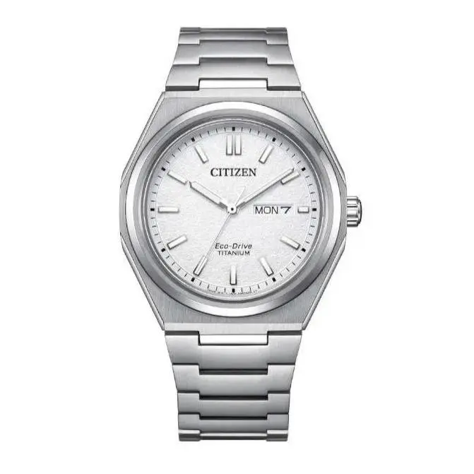 Men`s Zenshin Eco-drive White Dial Watch - AW0130-85A by Citizen
