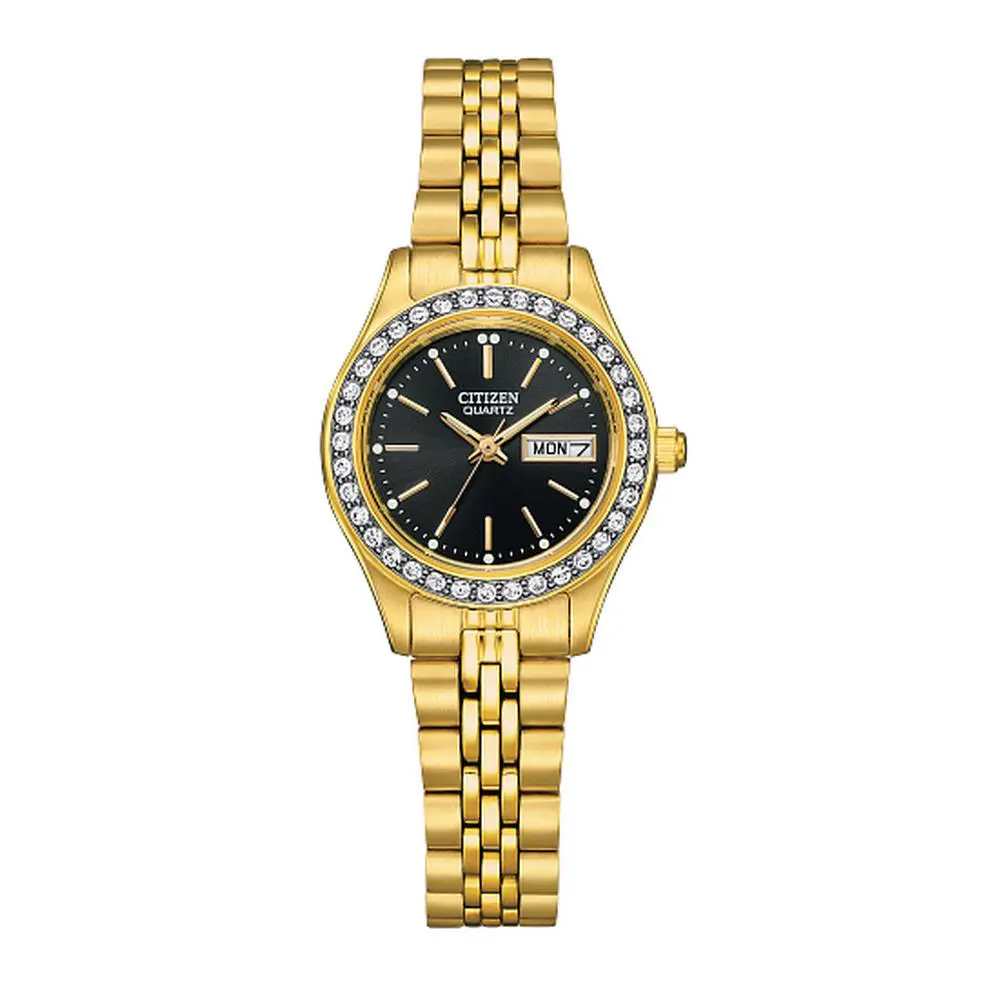Citizen Quartz Gold Tone Crystal Womens Watch EQ0532-55E