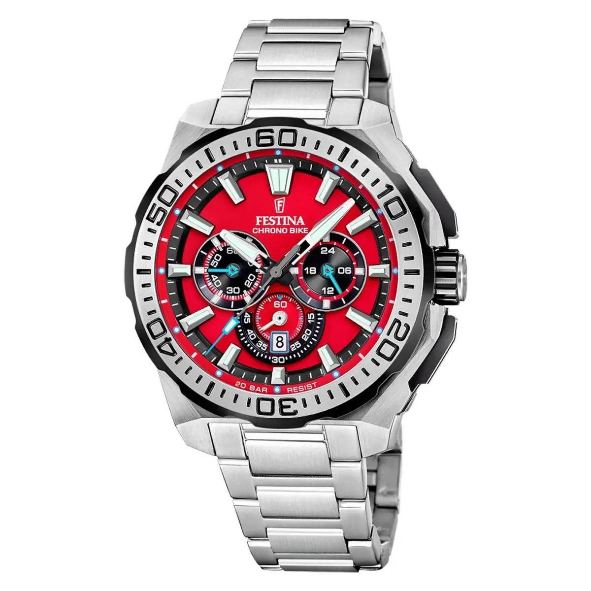Watch  F20724/5 Chrono Bike Men`s 46mm Stainless Steel by Festina