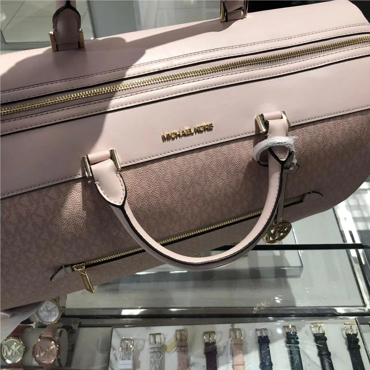 Michael Kors Women Fashion XL Duffle Luggage Bag Plane Train Vacation Travel Gym