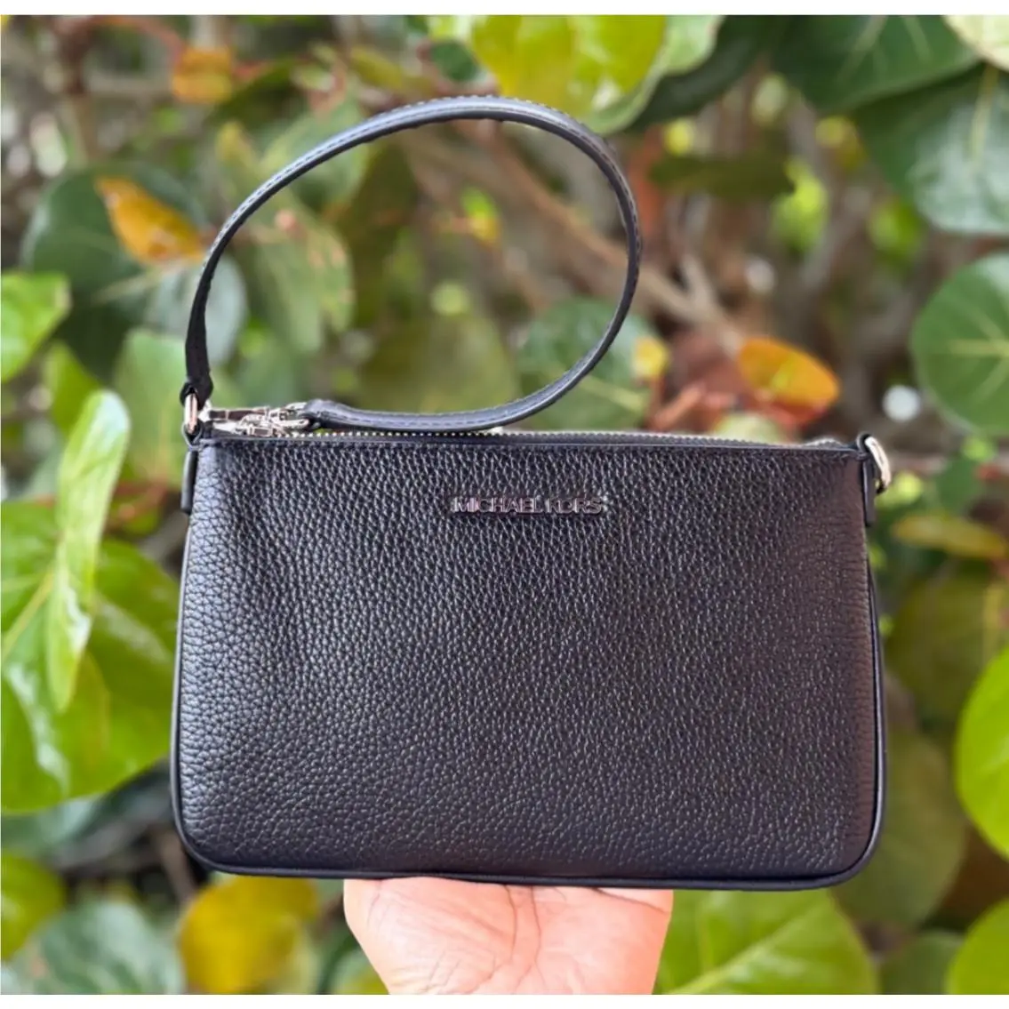 Michael Kors Jet Set Travel S Convertible Pouch Wristlet Shoulder Mini Bag Black