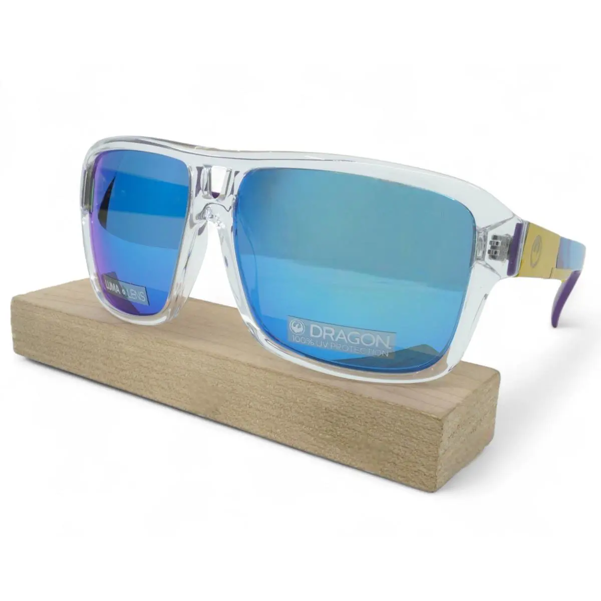 45568-970 Unisex Dragon DR The Jam LL Ion Chris Benchetler Sunglasses - Frame: SHINY CRYSTAL/ GOLD TRIM (x BENCHETLER)