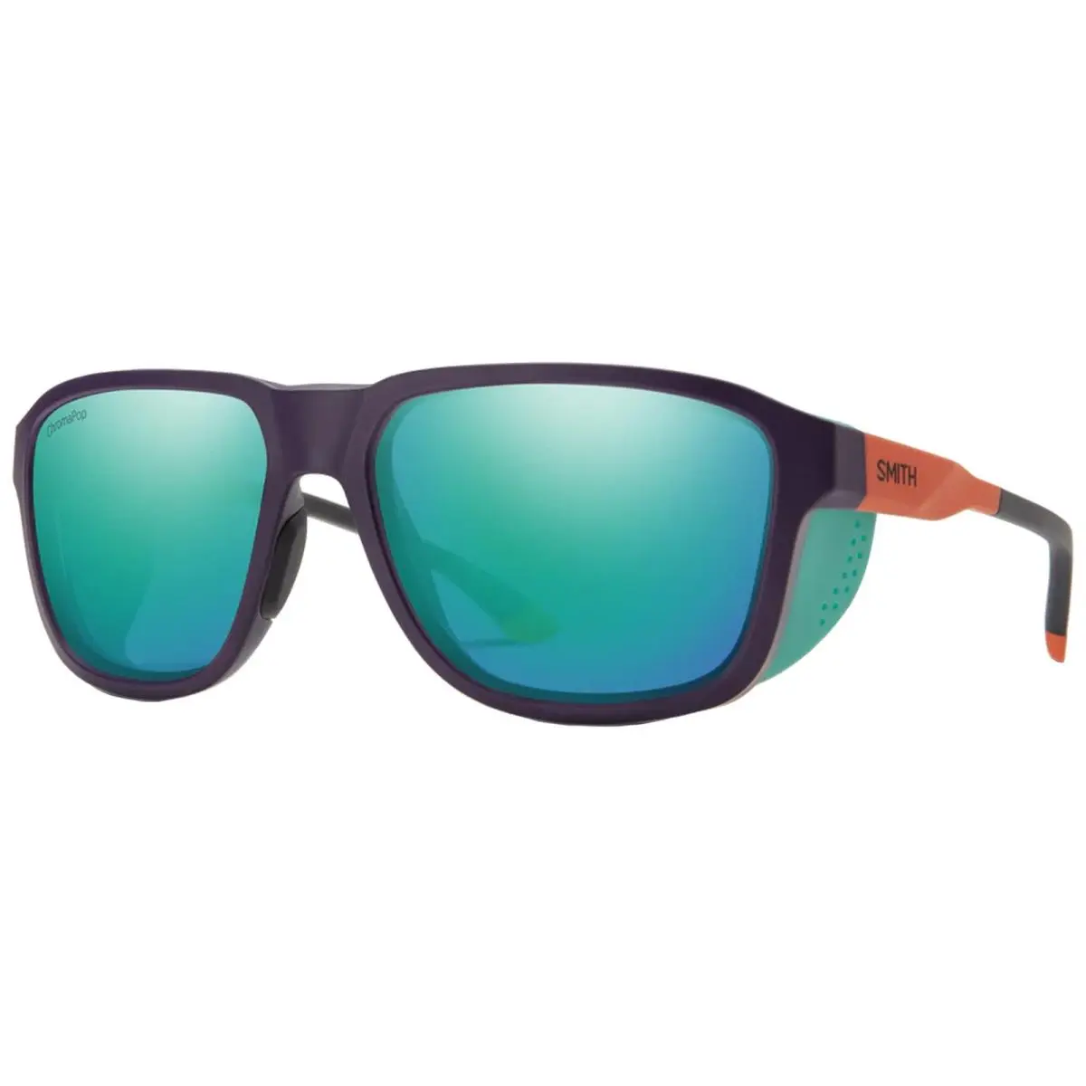 Embark Polarized Chromapop Sq Sunglasses w/ Side Shields - 204617 Purple-Cinder/Hi Viz/Opal Mir (83858QG) by Smith Optics