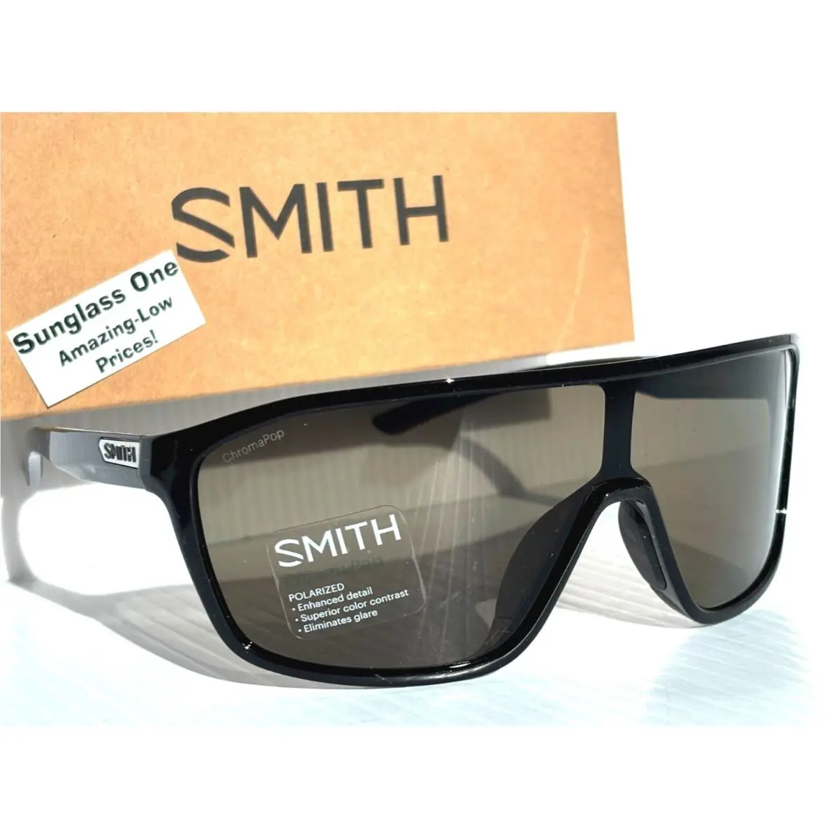 Smith Optics Boomtown Black Chromapop Polarized Gray Green Sunglass