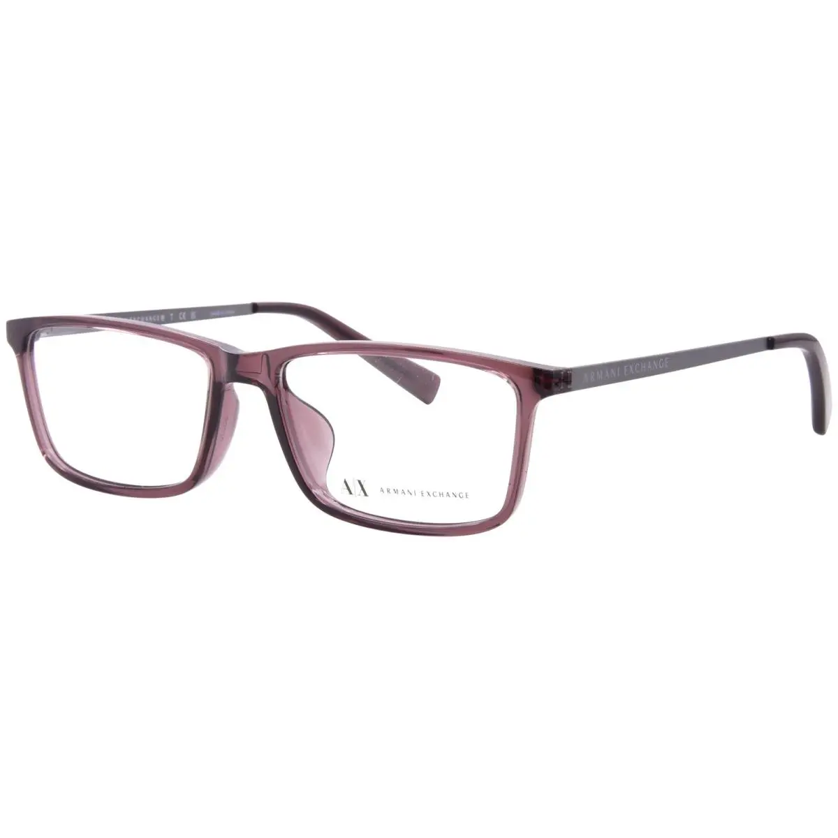 Armani Exchange AX3027F 8011 Eyeglasses Men`s Transparent Brown Full Rim 55mm