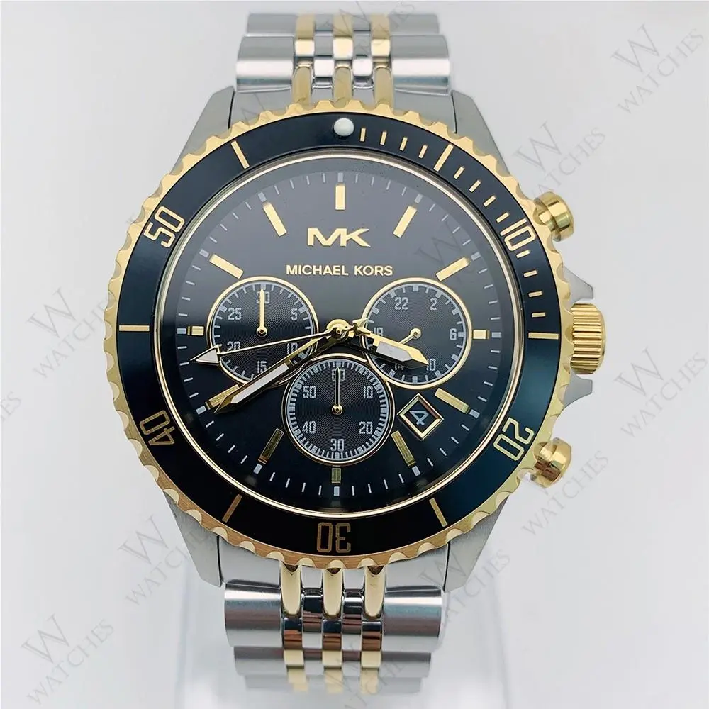 Michael Kors MK8872 Bayville Two Tone Bracelet Chronograph Analog Men`s Watch