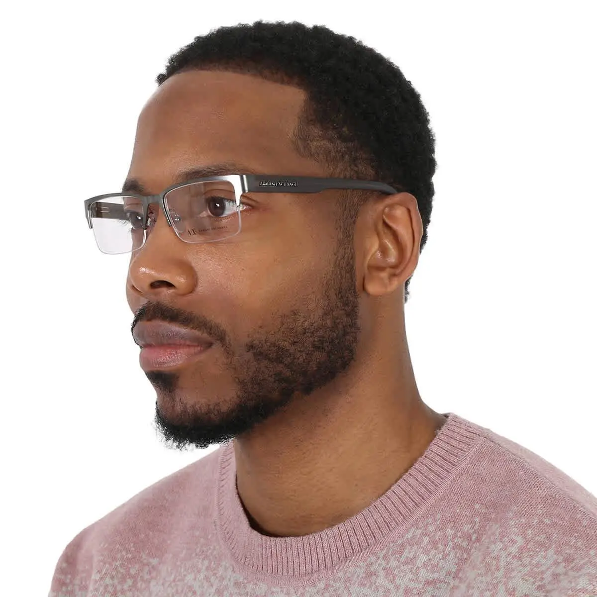 Armani Exchange Demo Rectangular Men`s Eyeglasses AX1014 6060 53 AX1014 6060 53