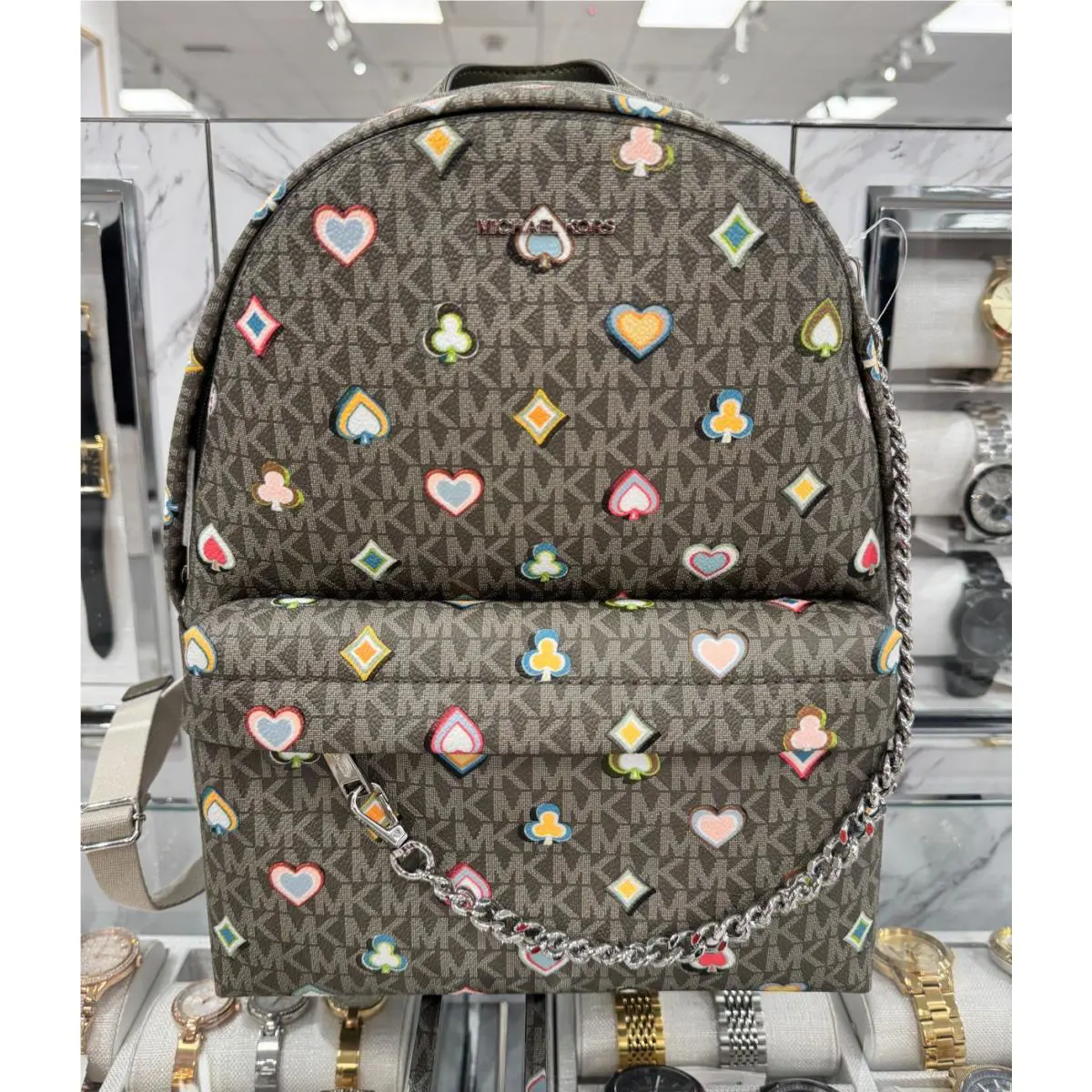 Michael Kors Slater MD Chain Backpack Olive