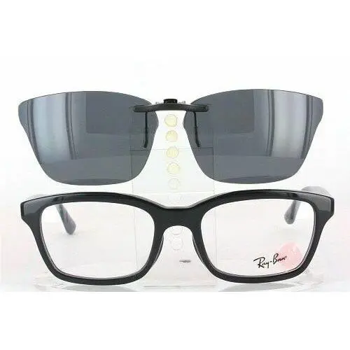 Ray-Ban sunglasses - Ray-Ban RB5267-55X19 Polarized Clip-On Sunglasses - Grey, Revo Blue Mirrored, and 12 other lens s to choose: REVO Blue Mirrored
