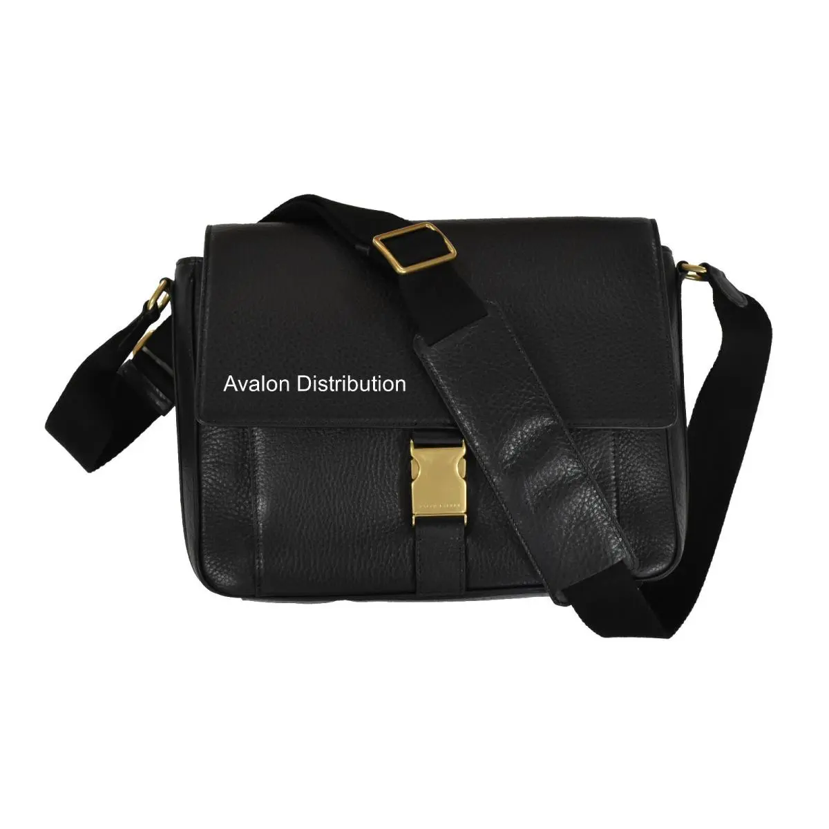 Purple Label Leather Crossbody Messenger Bag Black by Ralph Lauren