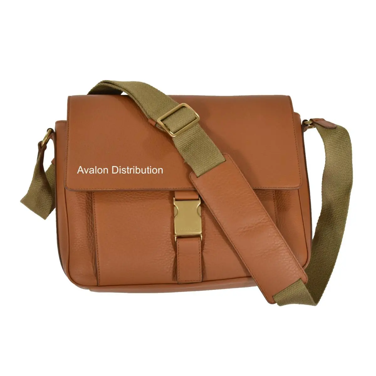 Purple Label Leather Crossbody Messenger Bag Brown by Ralph Lauren