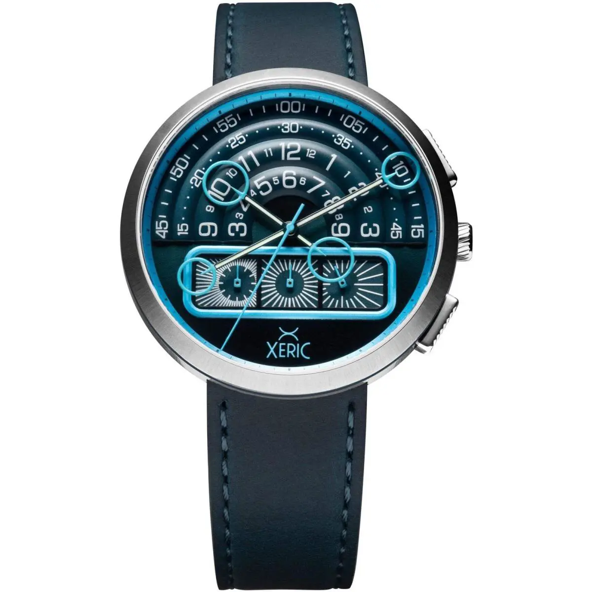 Halograph II Chrono Blue Steel Watch by Xeric
