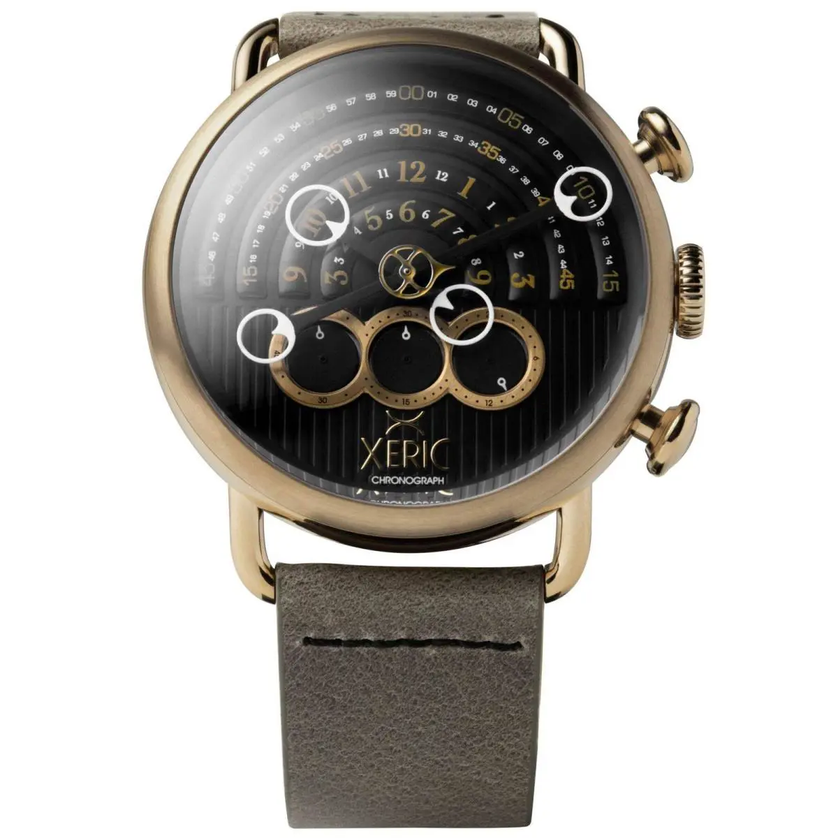 Halograph Chrono Sapphire Antique Brass Watch by Xeric