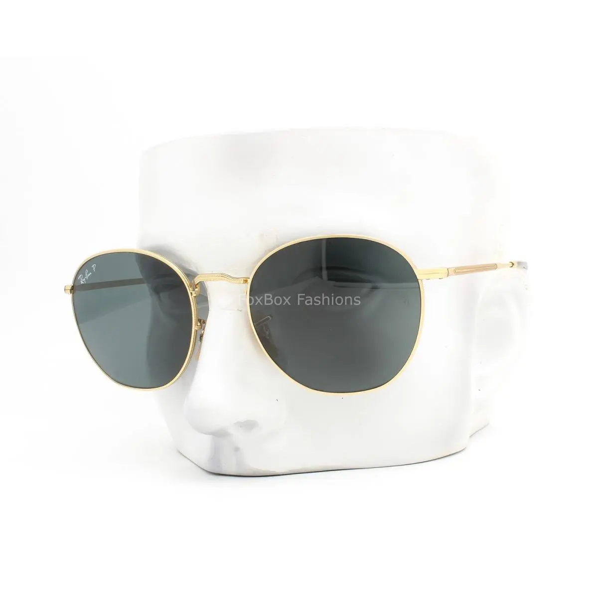 Ray-ban Rob Sunglasses Shiny Gold Dark Blue Polarized RB 3772 001/3R with Case