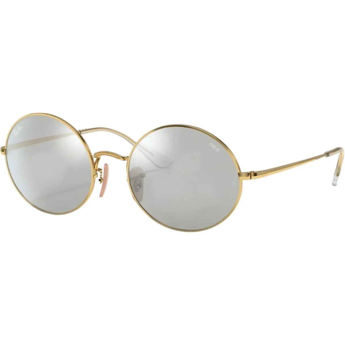 Ray-ban Adult Oval 1970 Arista Gold/dark Grey/blue Mirror 54mm Sunglasses