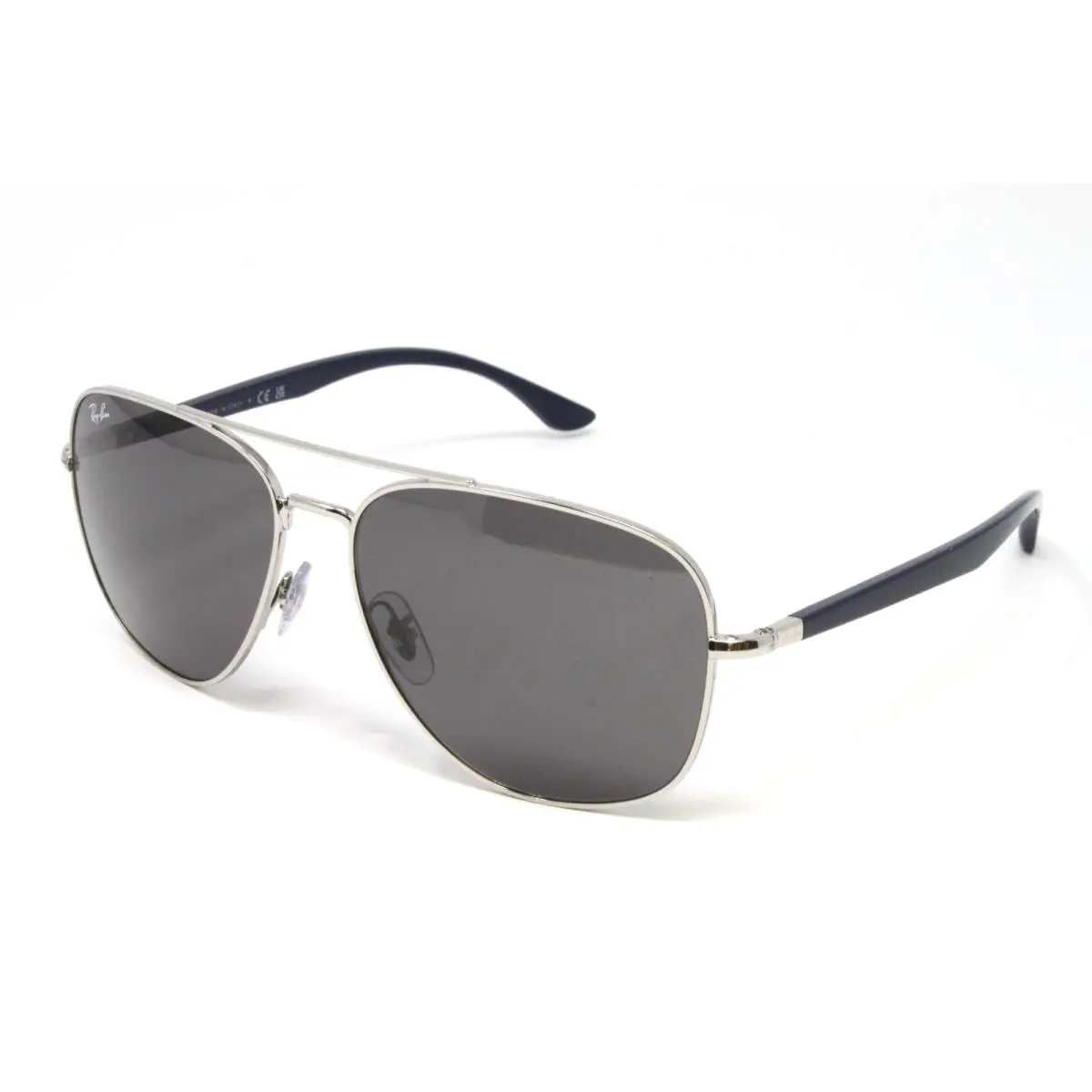 Ray Ban RB3683-003B1 Aviator Silver Men`s Sunglasses Dark Grey Lens 59mm