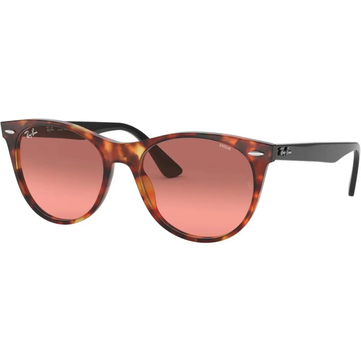 Ray-ban Adult Wayfarer II Red Havana/photochromic Red Gradient 52mm Sunglasses - Red Havana/Photochromic Red Gradient, Frame: Brown, Lens: Pink