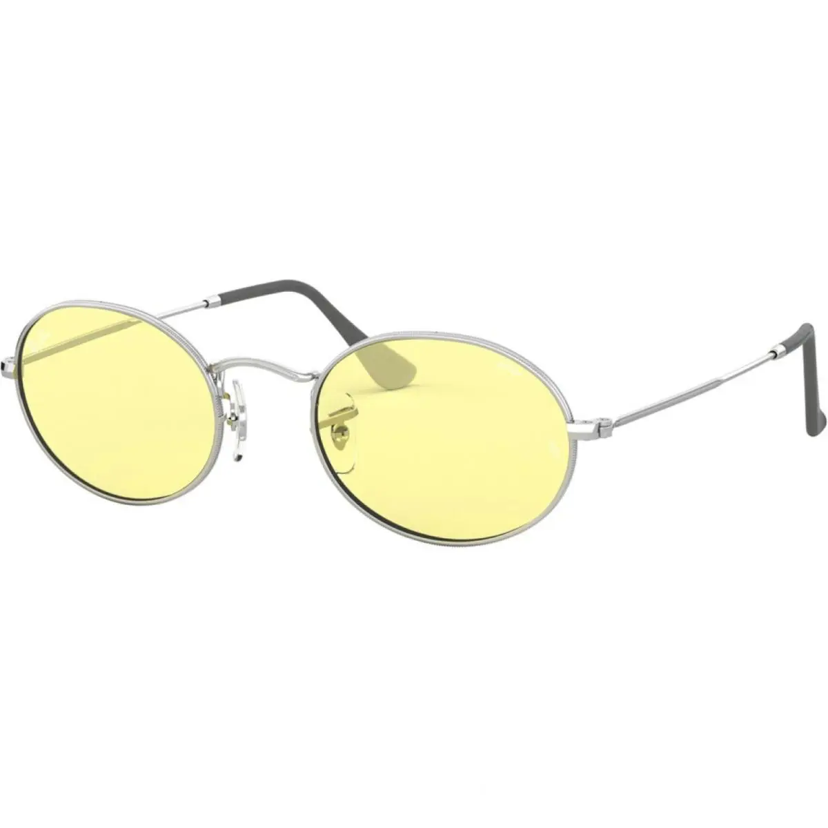 Ray-ban Adult Oval Solid Evolve Polished Silver/yellow/light Red 54mm Sunglasses - Polished Silver/Yellow/Light Red Photochromic Evolve, Frame: Silver, Lens: Grey