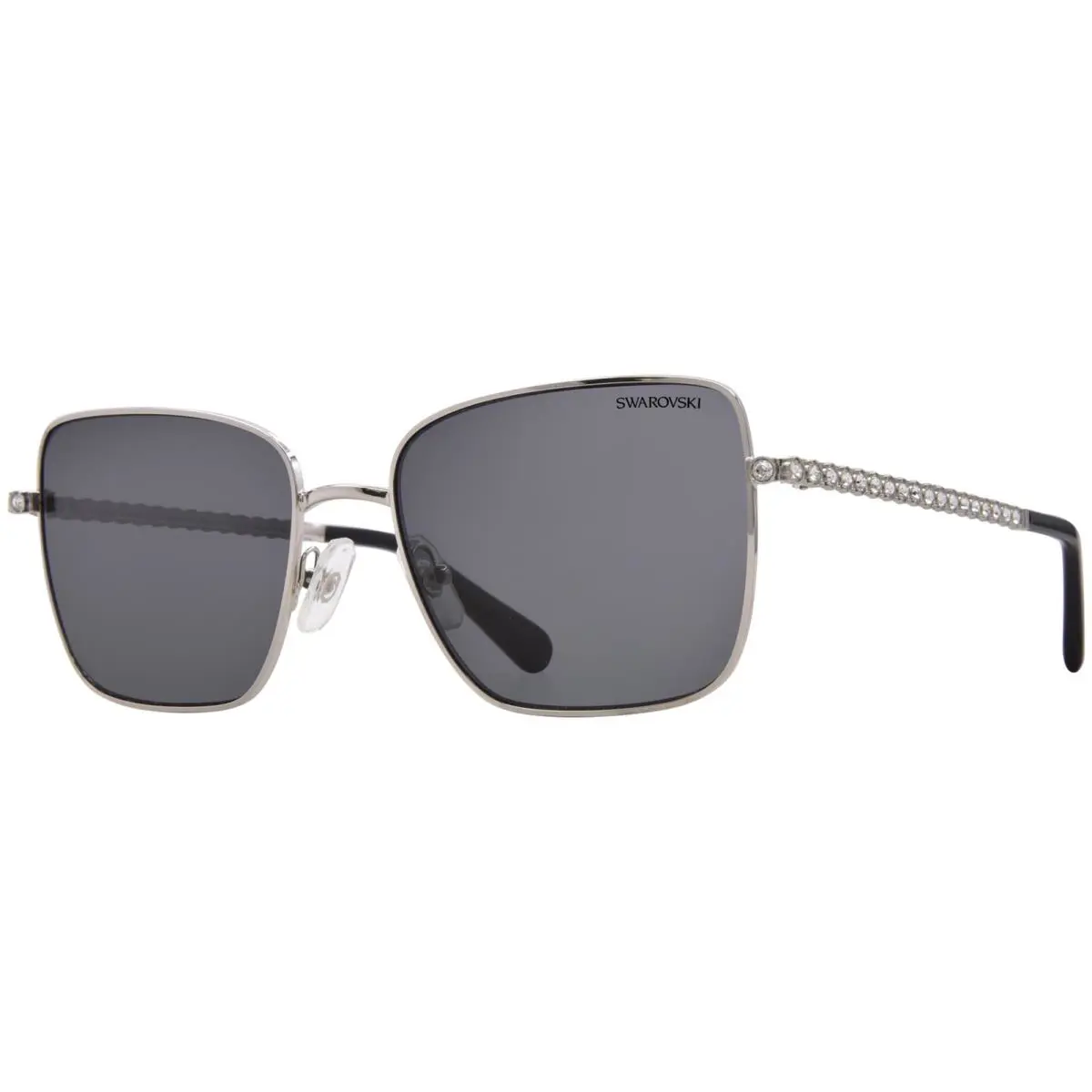 Swarovski SK7015 400187 Sunglasses Womens Silver/dark Grey Round Shape 56mm