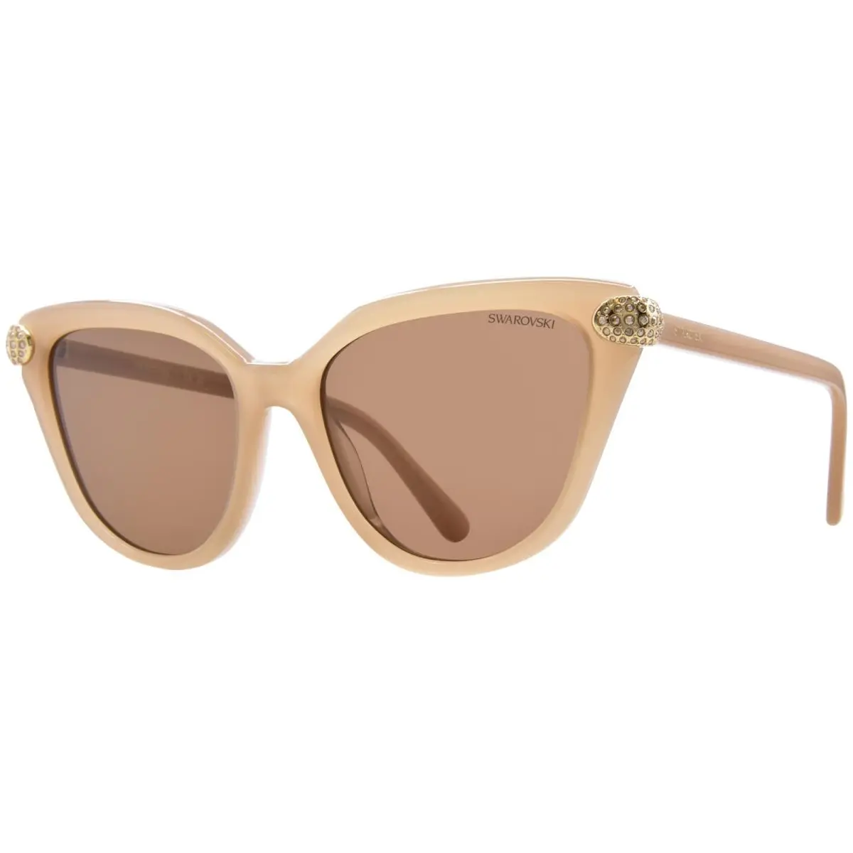 Swarovski SK6039 2002OK Sunglasses Women`s Milky Beige/bronze Cat Eye 56mm