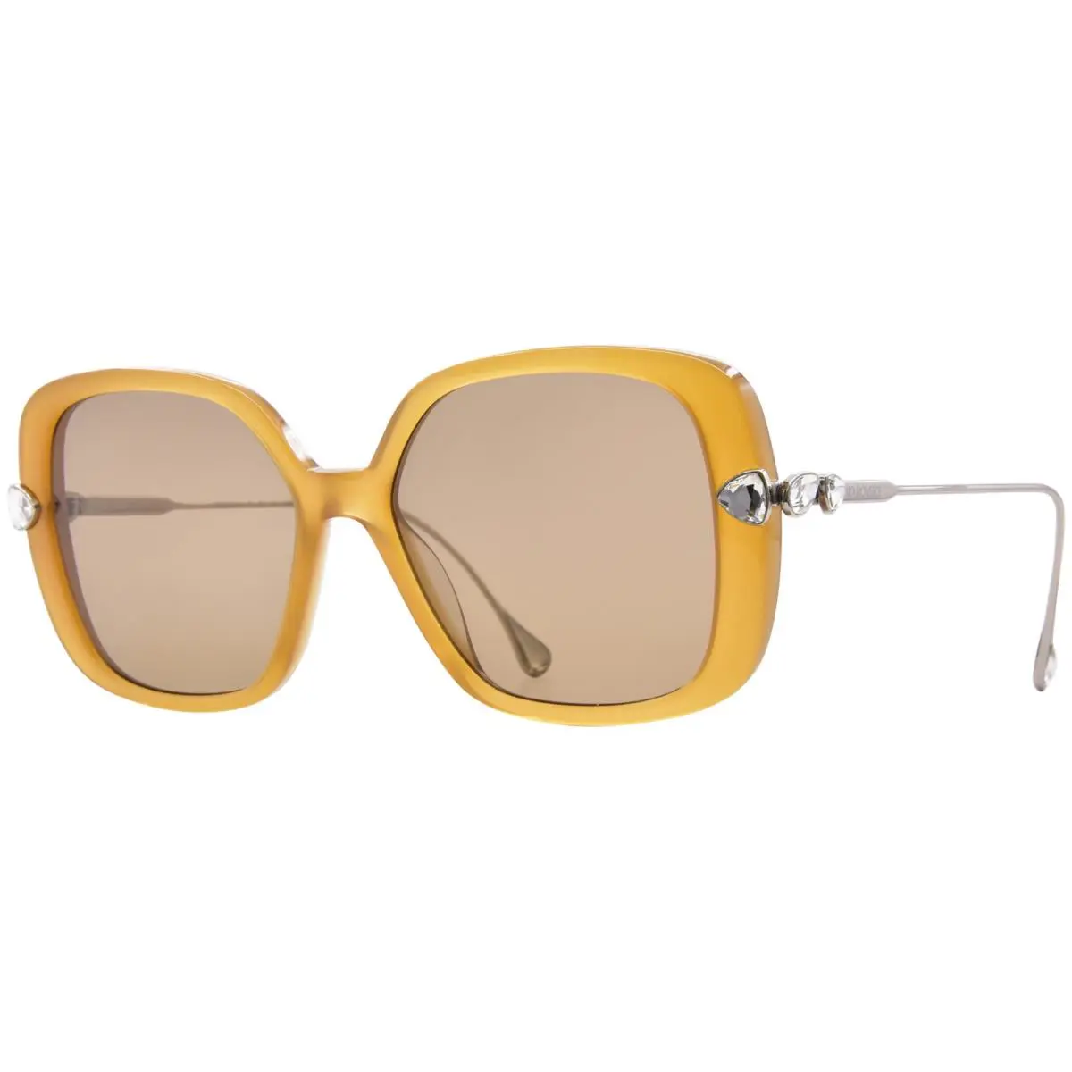 Swarovski SK6011 200563 Sunglasses Women`s Transparent Amber Brown/brown 55mm