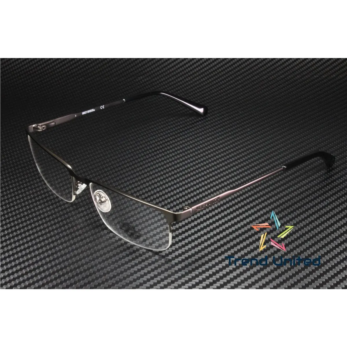 Harley-davidson HD0759 009 Matte Gunmetal Clear Lens Metal 56mm Men`s Eyeglasses