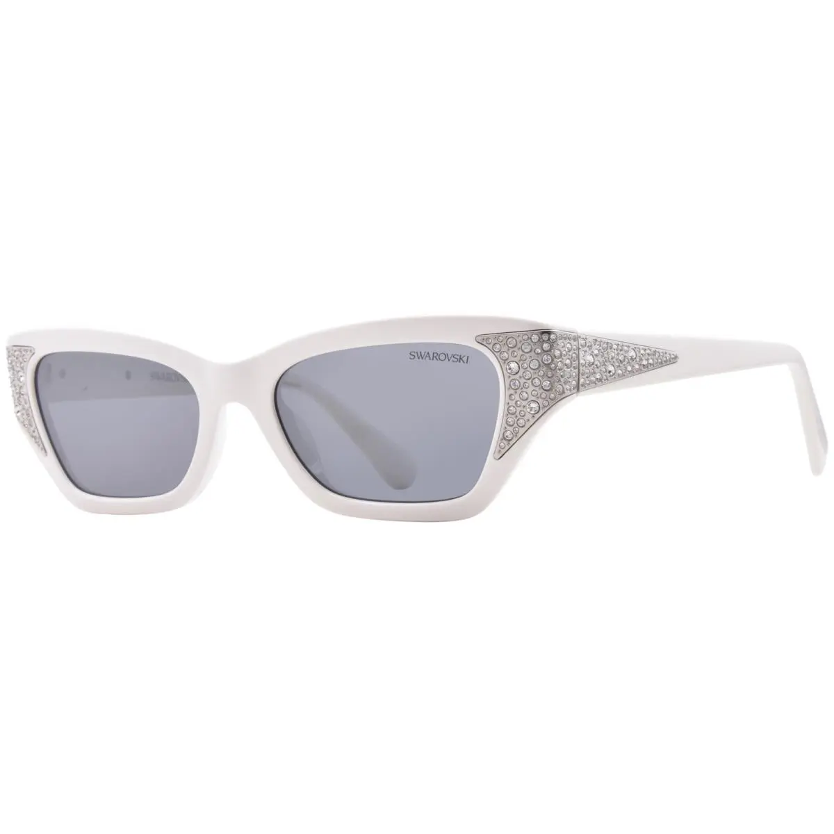 Swarovski SK6029 10506G Sunglasses Women`s Solid White/grey/black Mirror 53mm