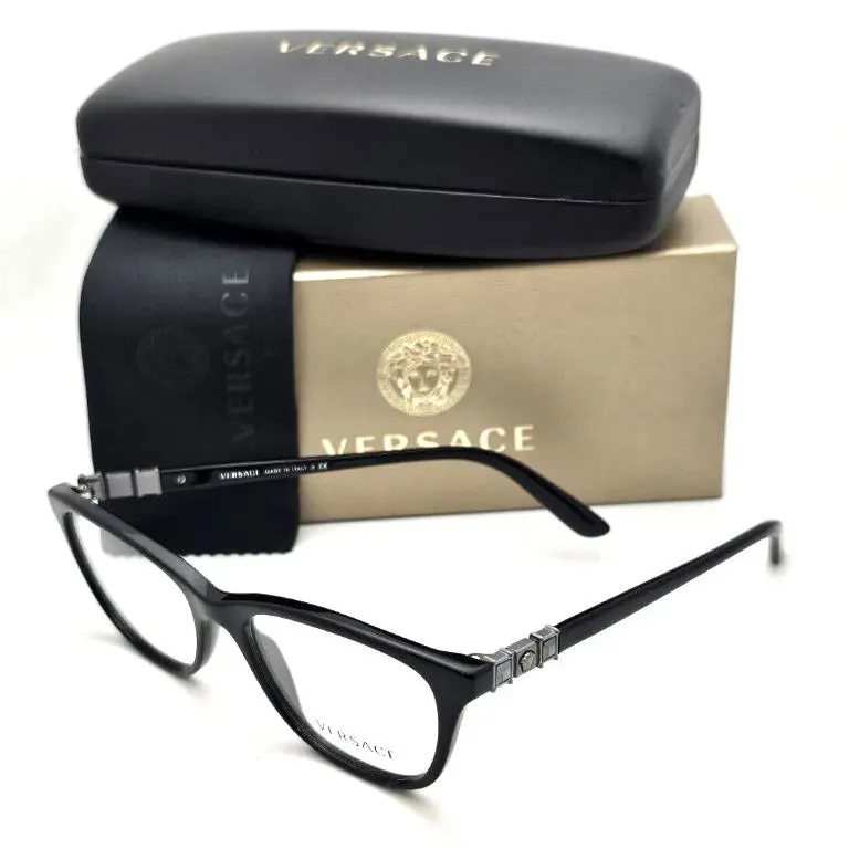 Versace Reading Glasses Mod. 3213-B 5114 54-17 Black Frames W/crystals Readers
