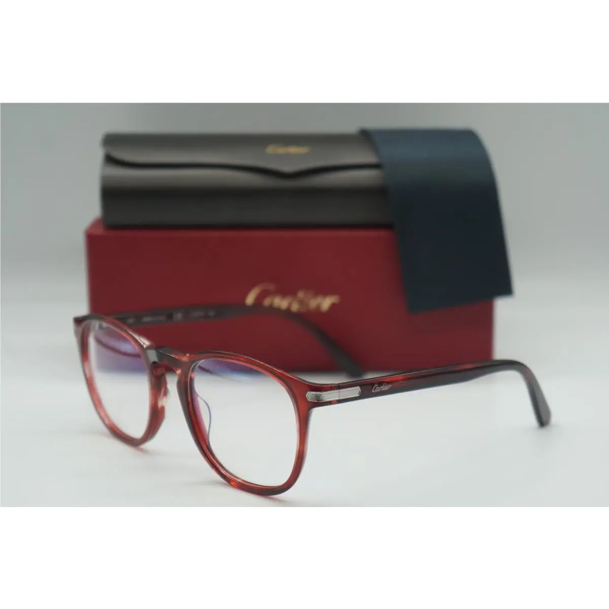 Cartier CT0017O 006 Burgundy Eyeglasses Frame 53-22