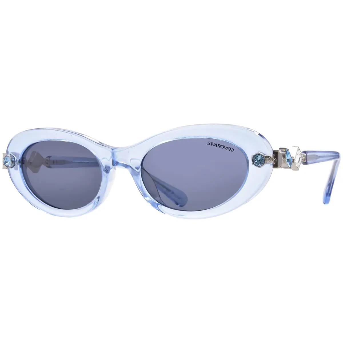 Swarovski SK6042 107887 Sunglasses Women`s Transparent Light Blue/dark Grey 53mm