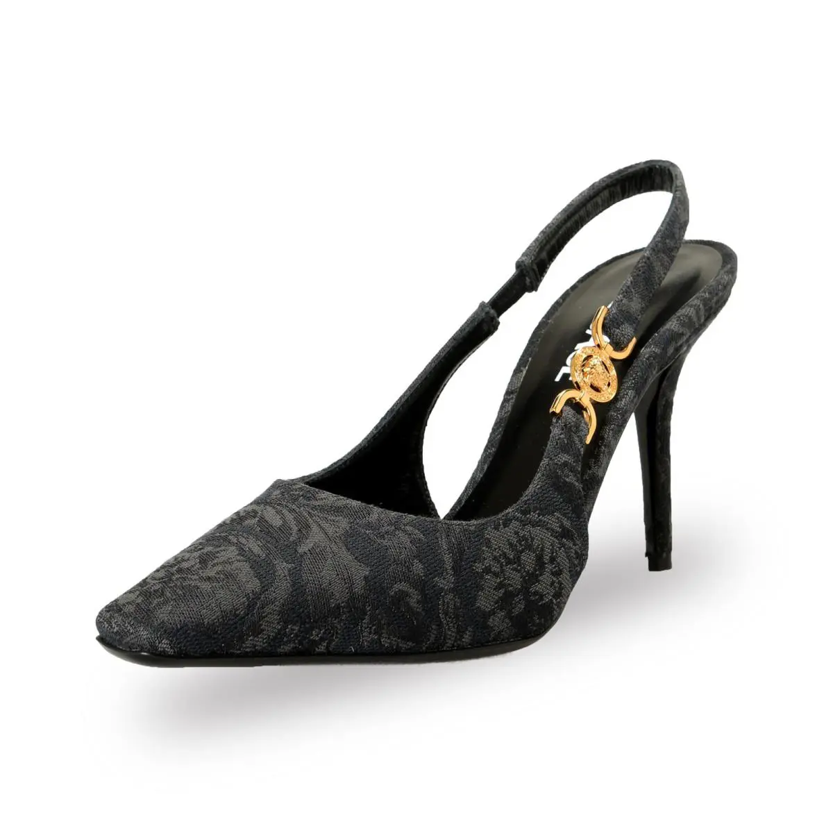 Versace Women`s Jacquard Barocco High Heel Sling Back Pumps Shoes US 11 IT 41