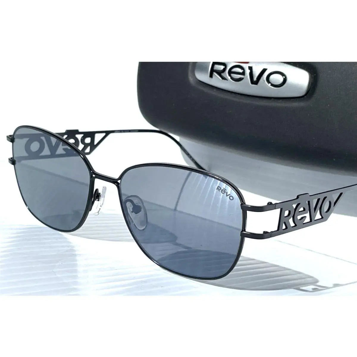 Air 4 Satin Black Polarized Grey Lens Sunglass 1214 01 GY by Revo