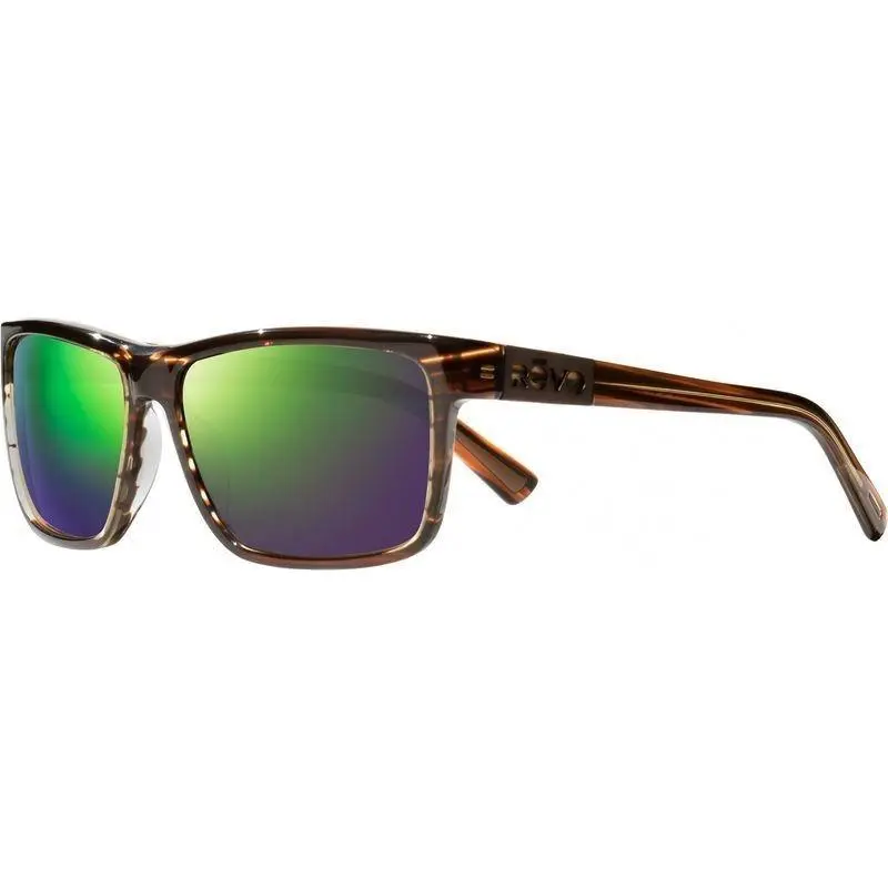 Sunglasses Winston Shiny Brown Horn Frame / Green Polarized Lens RE1242 by Revo