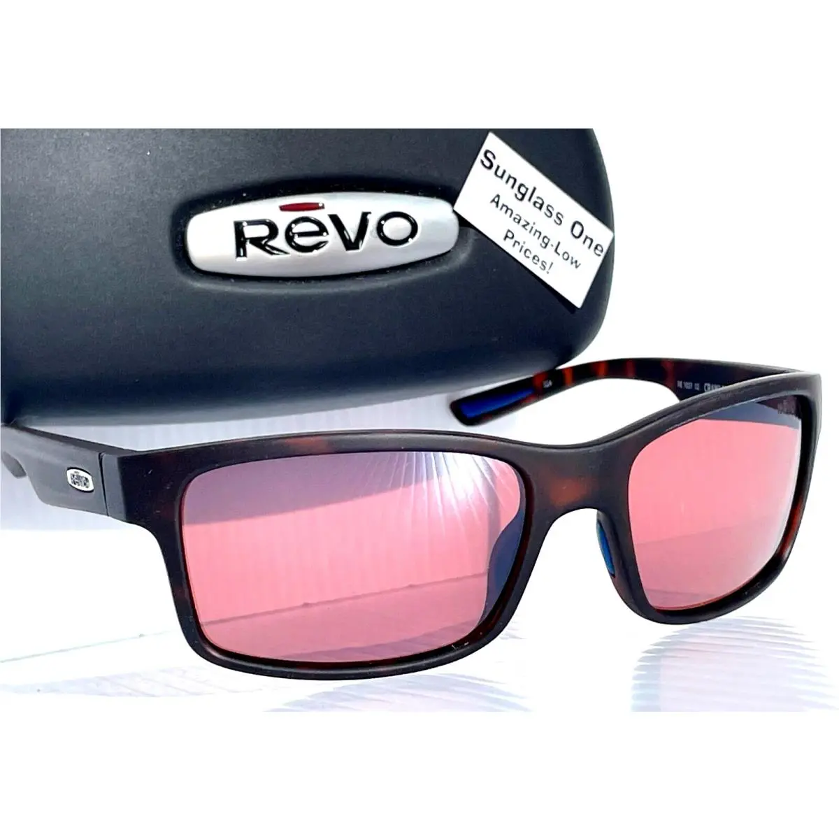 Revo Crawler Matte Tortoise Polarized Golf Red Lens Sunglass 1027 02 GO