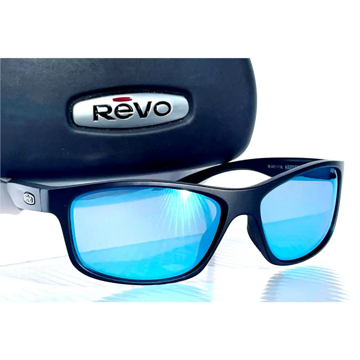 Harness Matte Black Polarized Blue Water Lens Sunglass 4071 11 BL by Revo