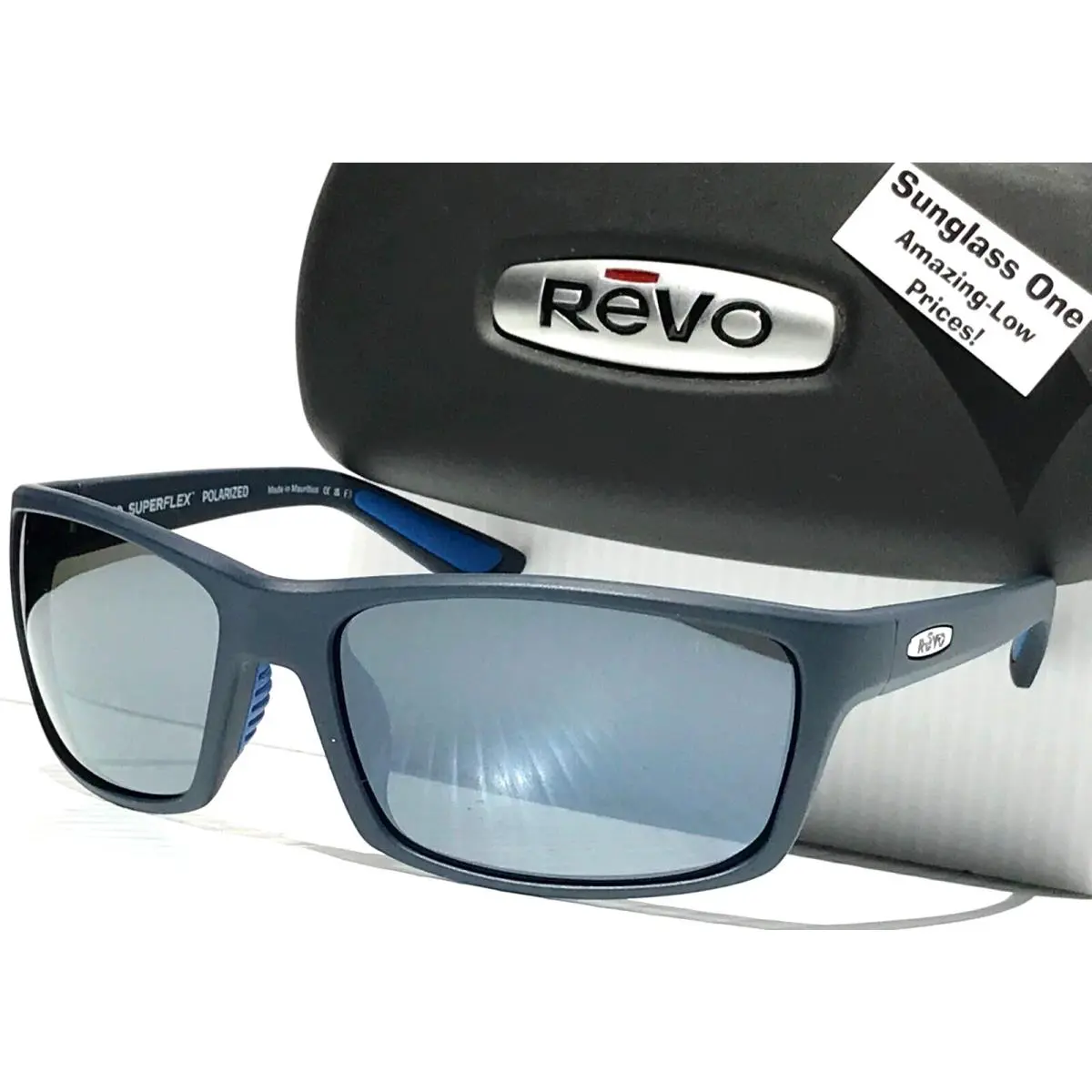Rebel Matte Blue Navy Polarized Grey Lens Sunglass 1137N 05 GY by Revo