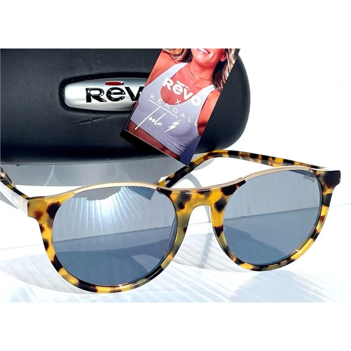 Kendall Bolt Shiny Tortoise Polarized Grey Lens Sunglass 1200 02 GY by Revo