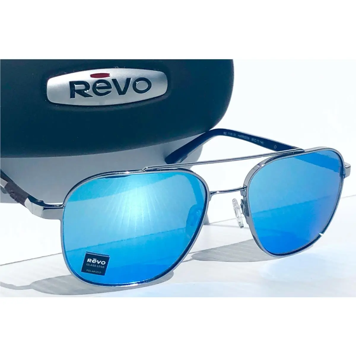 Harrison Chrome 56mm Aviator Polarized Blue Glass Sunglass 1108 00 H2O by Revo