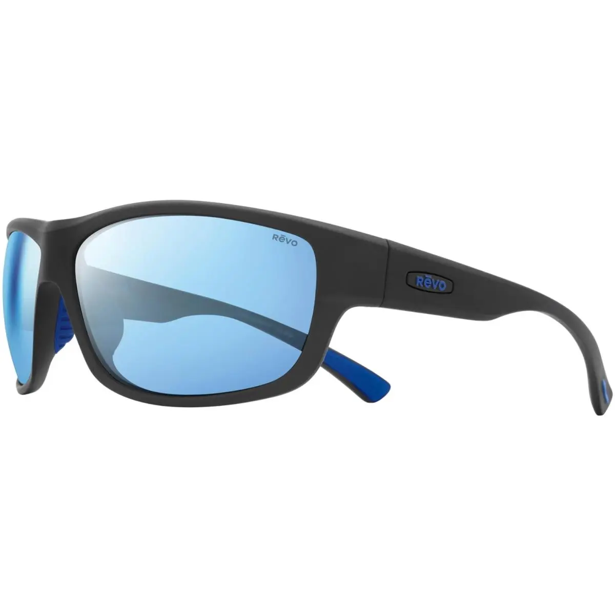 Revo Caper Men`s Matte Black Wrap Sunglasses w Mirror Lens RE1092N01BL Mauritius