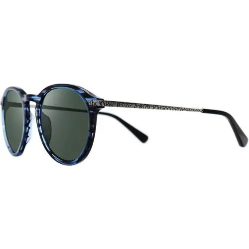 Sunglasses Python 3 Blue Horn Round Frame / Gray Polarized Glass Lens by Revo