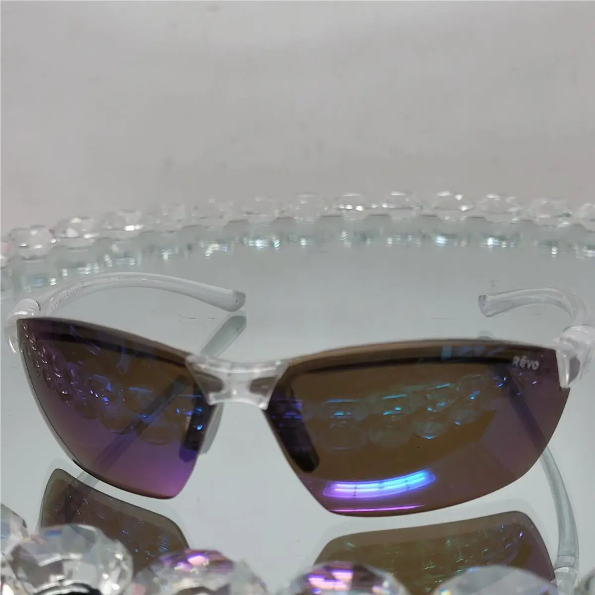 Revo Incline Sunglasses Crystal Clear Polarized Evergreen Lens RE 1238 09 GN