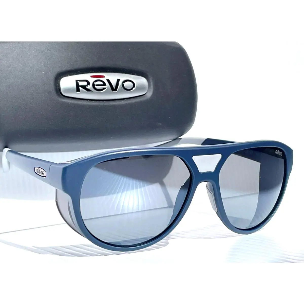 Revo Alpha Matte Navy Polarized Graphite Grey Lens Sunglass 1240 05 GY
