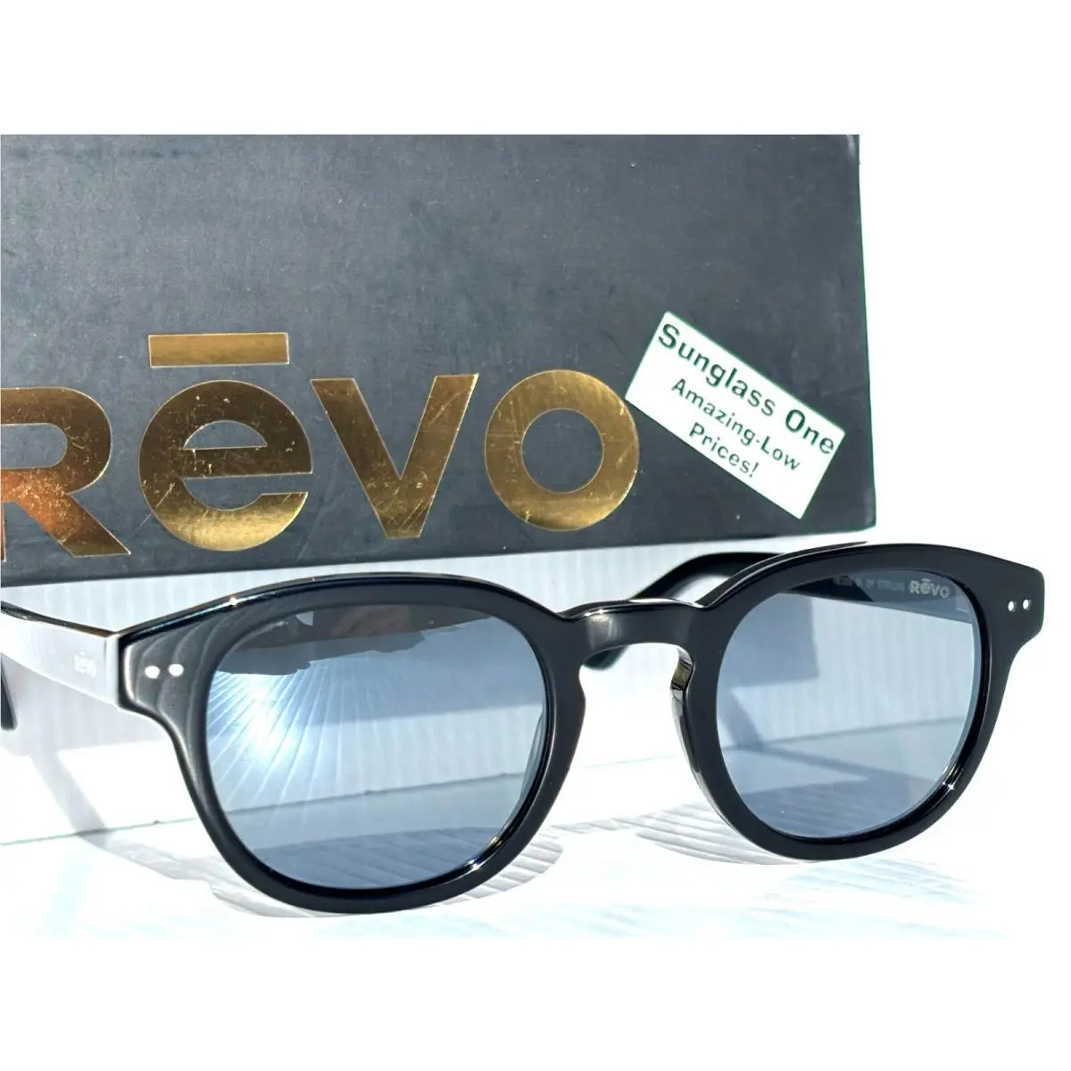 Revo Sterling Shiny Black Polarized Graphite Grey Lens Sunglass 1255 01 GY