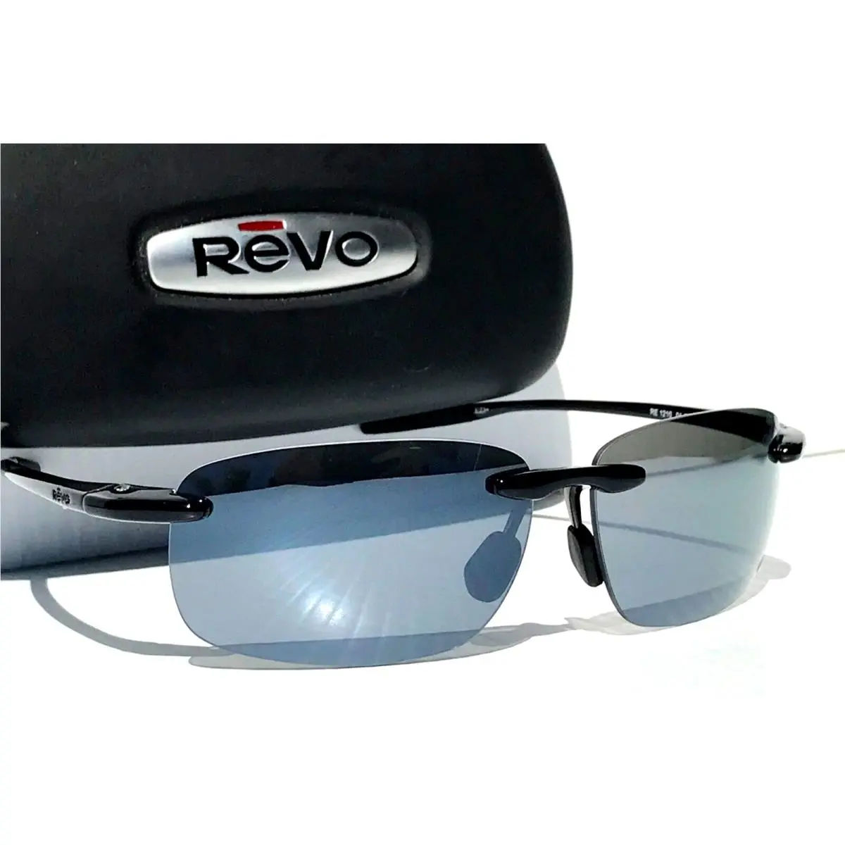 Descend Pro Shiny Black Polarized Grey Lens Sunglass 1210 01 GY by Revo