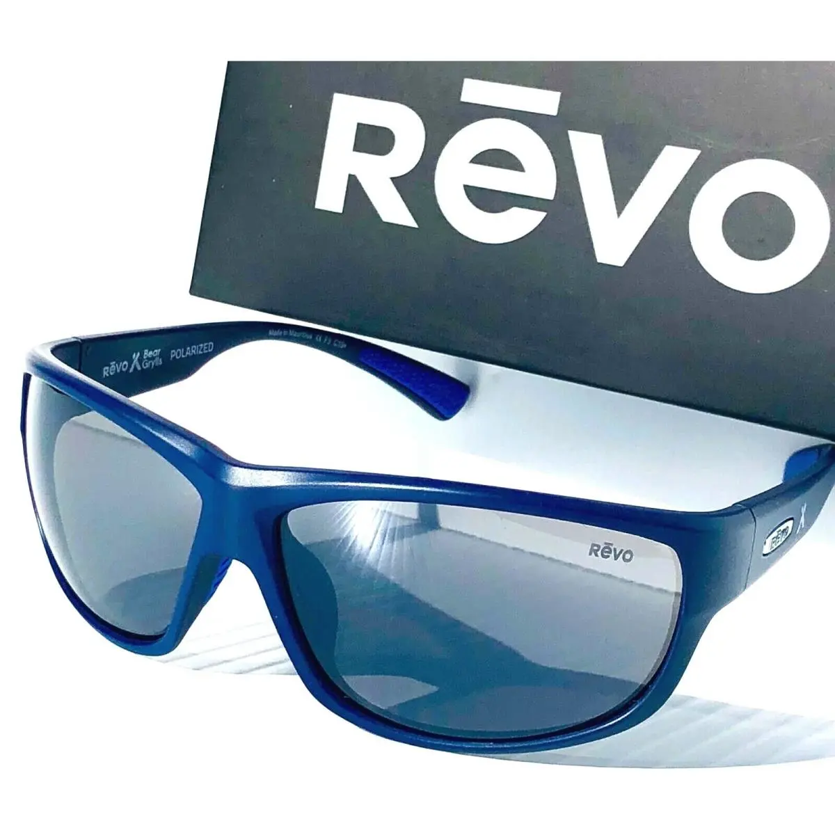 Caper Bear Grylls Matte Blue Polarized Gray Sunglass 1092 05 GY by Revo