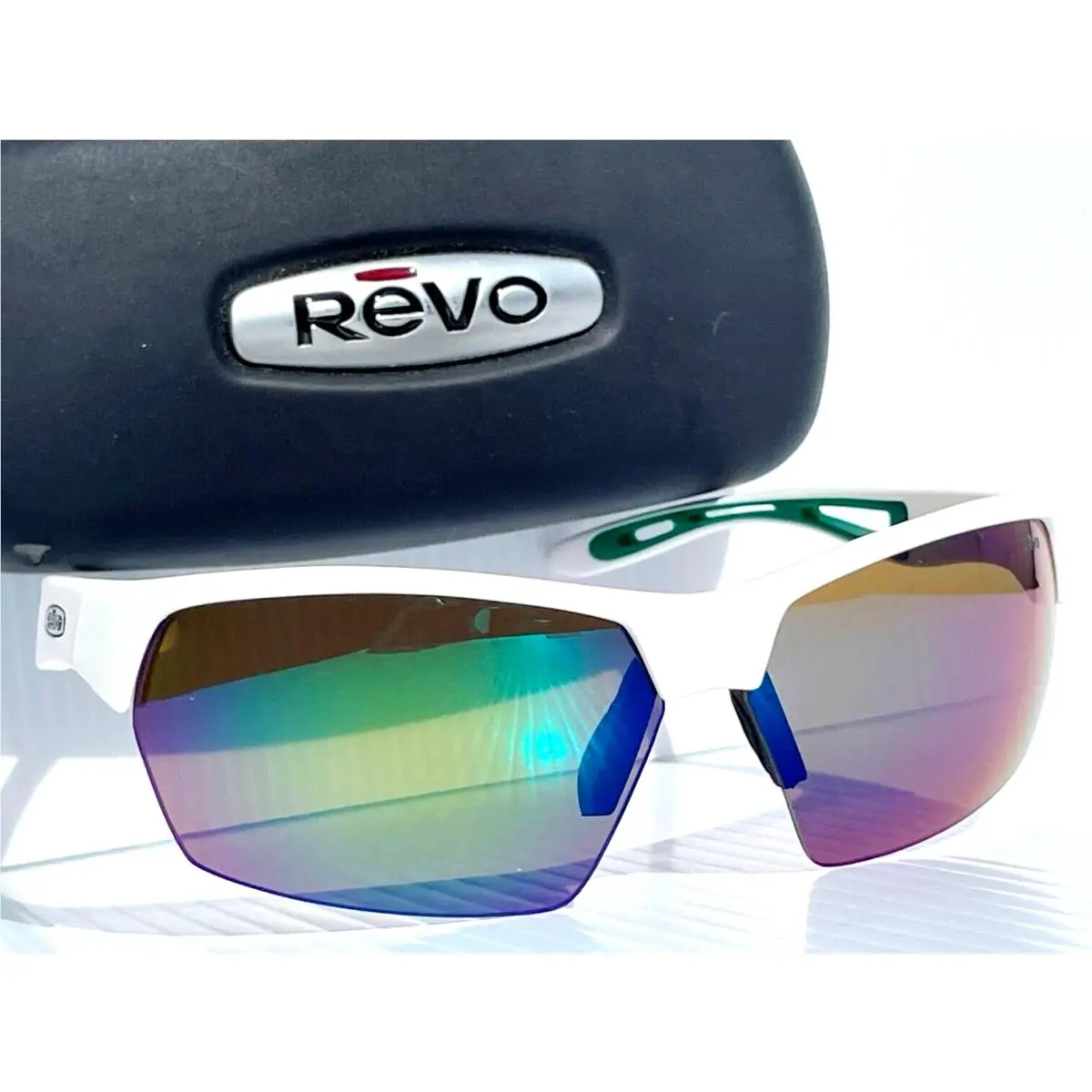 Revo Jett Matte White Polarized Green Lens Sunglass 1167 09 GN