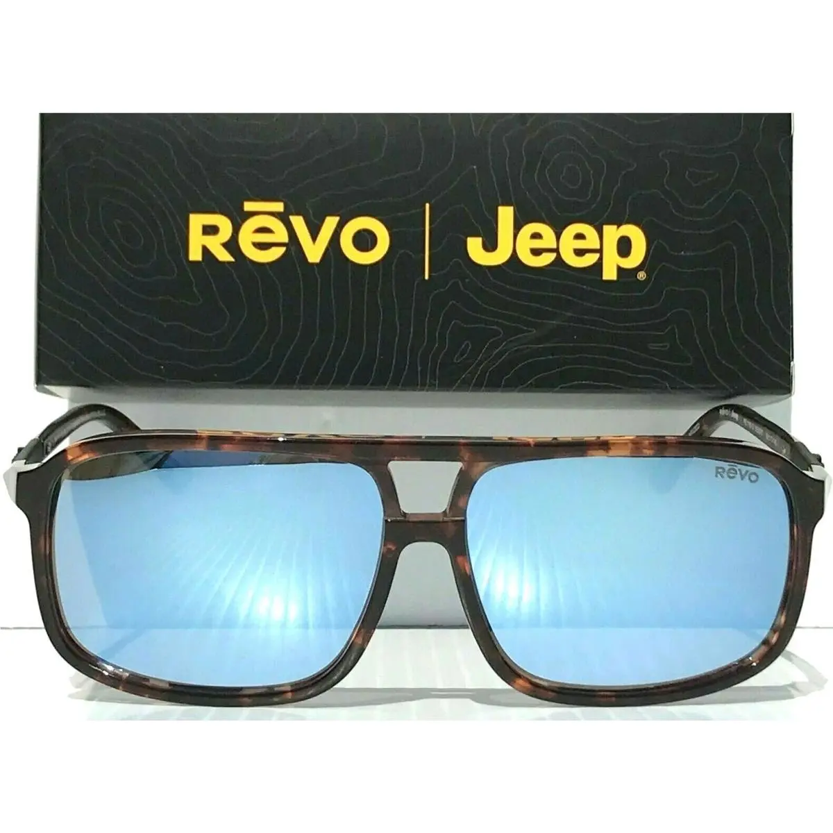 Revo Jeep® Desert Tortoise 60mm Pilot Polarized Blue Water Sunglass 1165 02