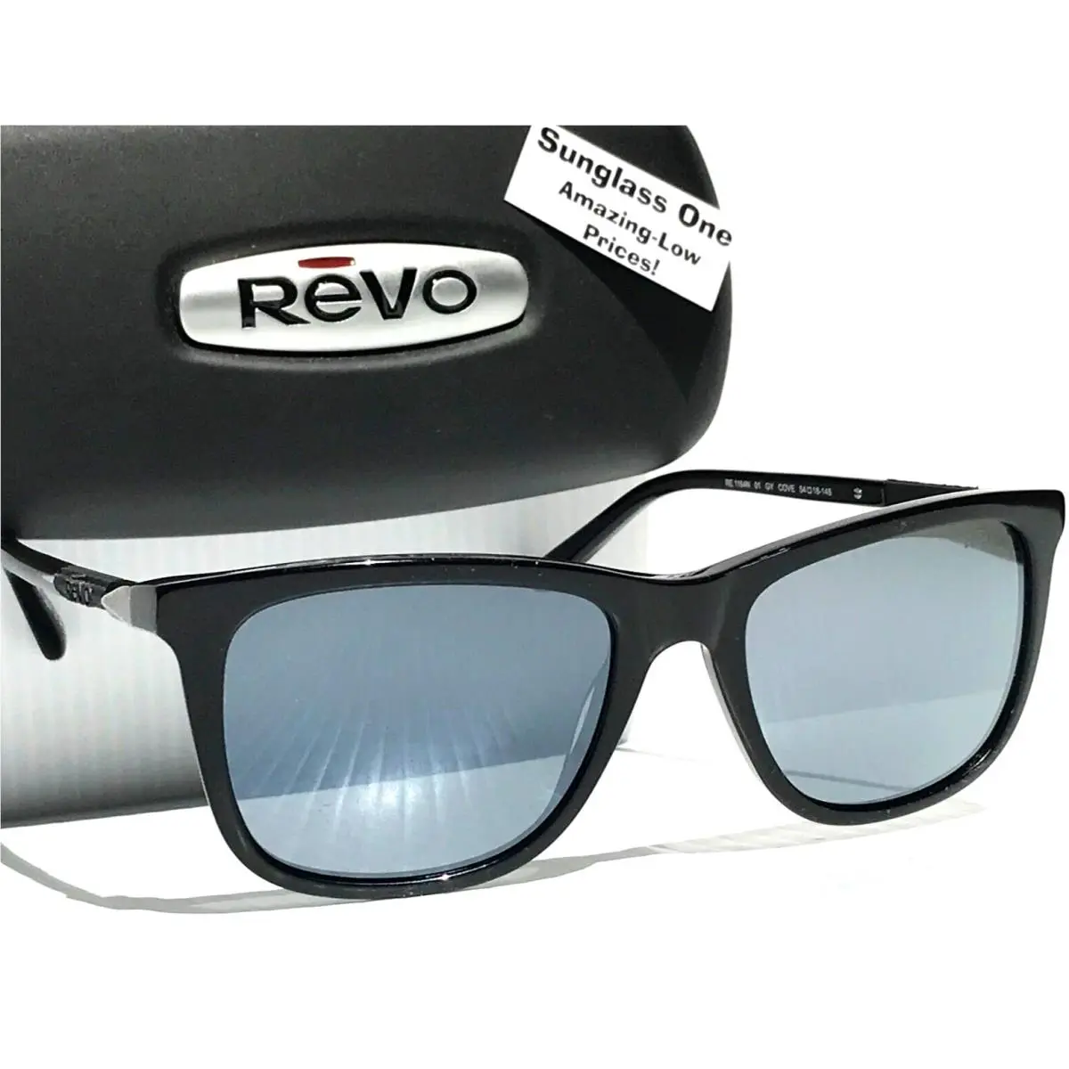 Cove Shiny Black Polarized Graphite Grey Lens Sunglass 1164N 01 GY by Revo