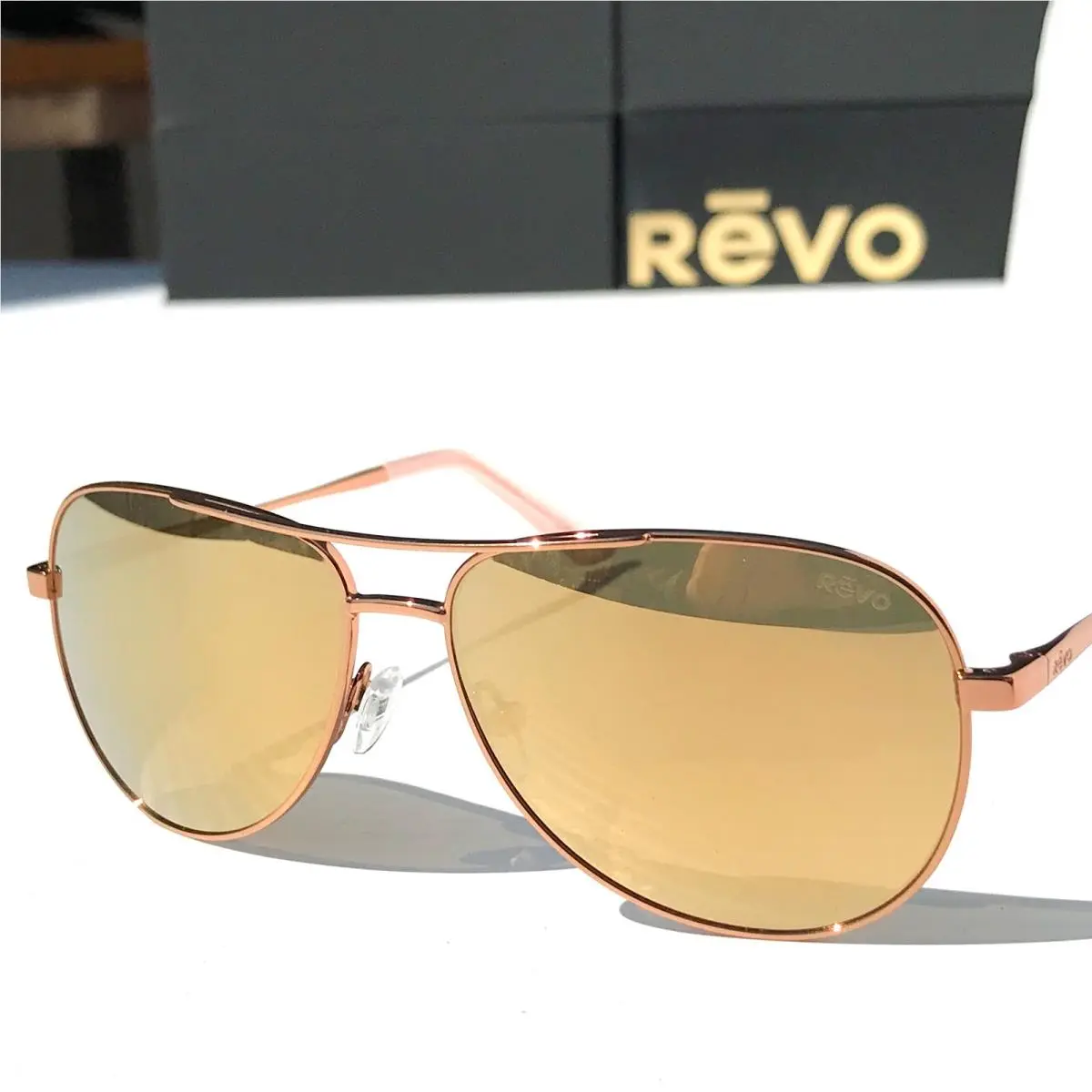 Revo Relay Petite Rose Gold Polarized Champagne Lens Sunglass 1156 14 CH