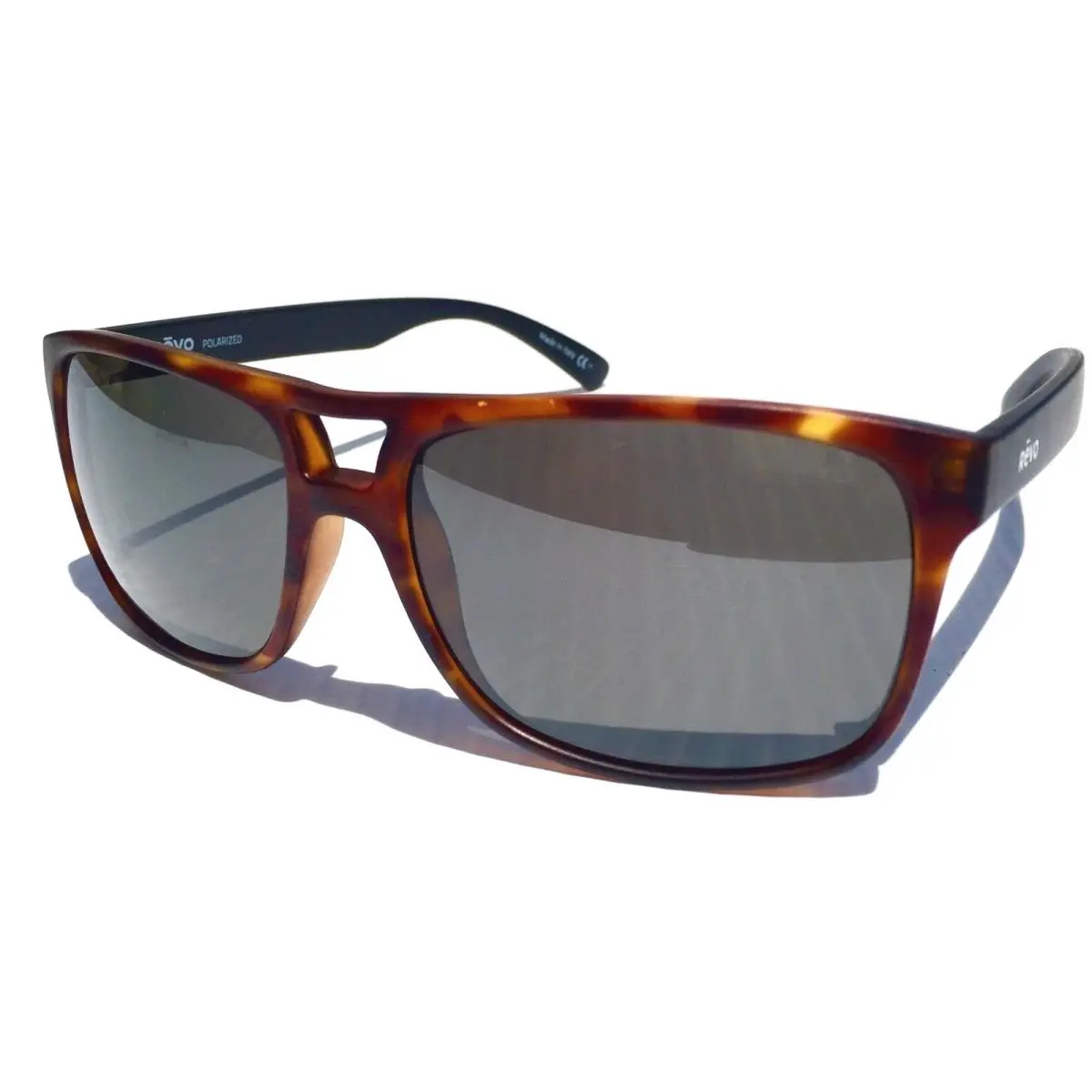 Holsby Matte Tortoise Polarized Grey Graphite Lens Sunglass 1019 02 GY by Revo